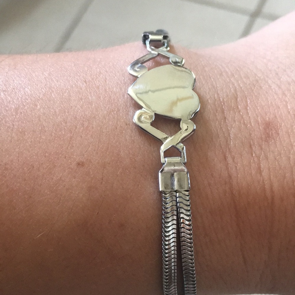STERLING SILVER HEART BRACELET - Picture 7 of 8